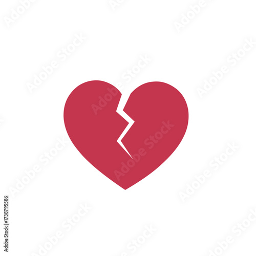 broken heart icon. cracked heart icon