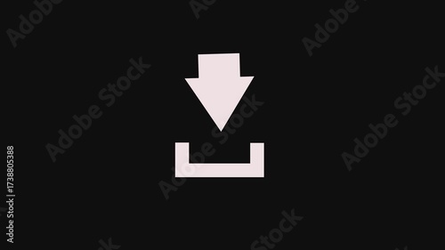 Wallpaper Mural Pale Pink Download Icon with Arrow Pointing Down on Black Background symbol graphic Torontodigital.ca