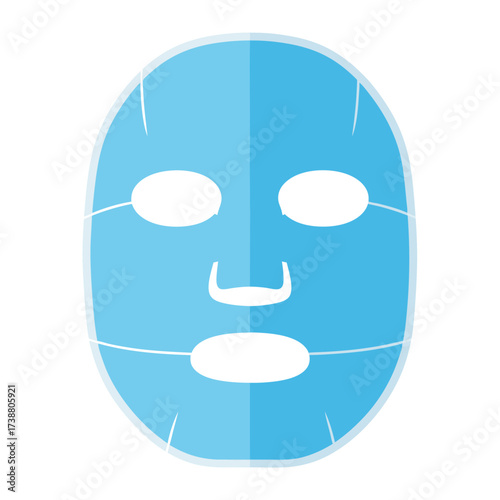 blue cosmetic facial mask sheet for skincare, beauty, and wellness treatments