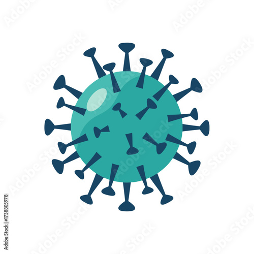 green virus particle symbolizing illness, infection, and microbiology