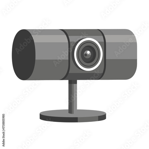 modern grey webcam used for video conferencing, online calls, and streaming