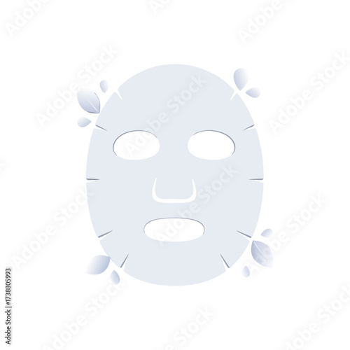 white cosmetic facial mask sheet symbolizing skincare, beauty, and relaxation treatments