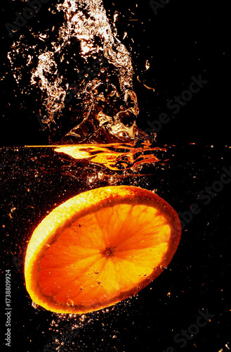 orange in water