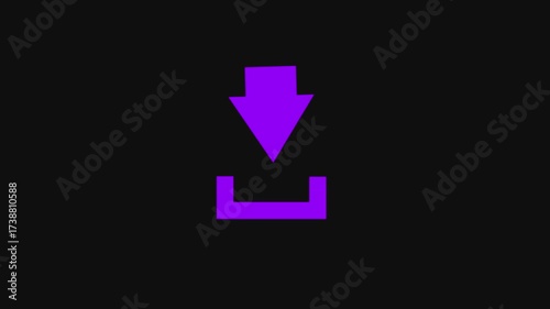 Wallpaper Mural Purple Download Icon with Arrow Pointing Down on Black Background symbol graphic Torontodigital.ca