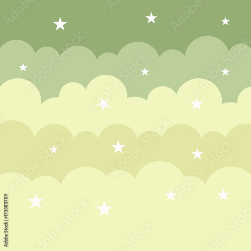 Stars and Clouds Pattern Background