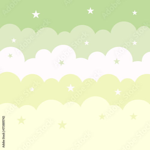 Stars and Clouds Pattern Background