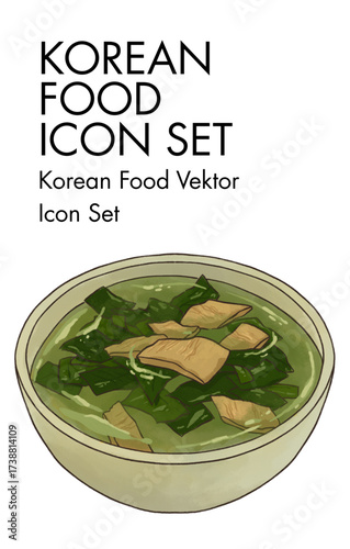 Korean food Logo vector Icon set 