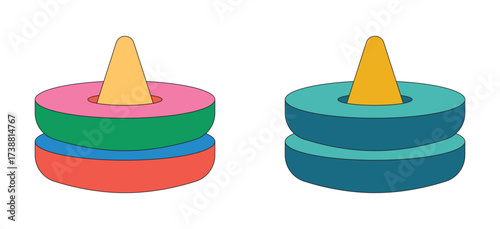 Illustration kids toy ring cone unique design isolated