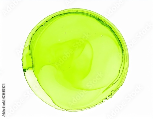 Vibrant lime green circle with delicate watercolor texture, perfect for adding a fresh and organic touch to your next creative project or modern design