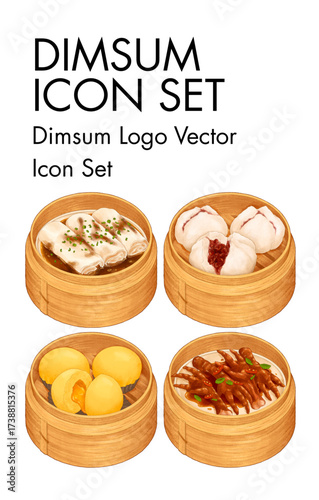 Dimsum Logo vector Icon set 