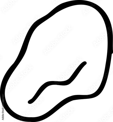 Handdrawn outline of a steak with marbling