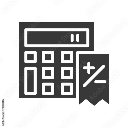 Icon of a calculator with a receipt