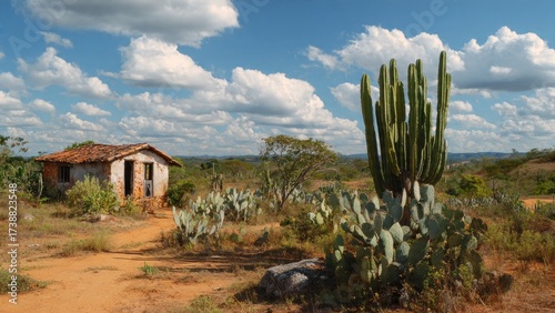 
Mud house, typical of the backlands of northeastern Brazil in the Caatinga region, an exclusive Brazilian biome