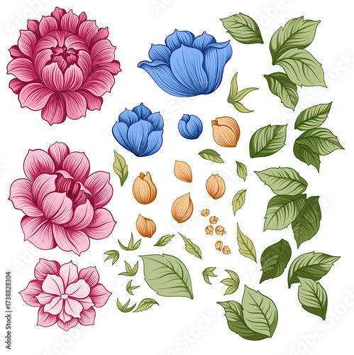 set of flower leaf for your decoration wallpaper and clipart