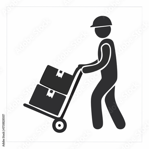 Classic vintage-style scooter illustration with a delivery box on the rear rack, perfect for urban express package transport and logistics services, highlighting speed and efficiency