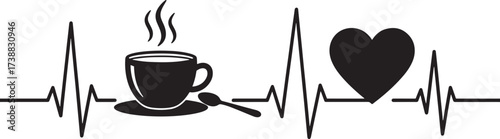 Coffee Heartbeat Line.