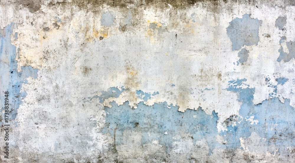 Fototapeta premium Weathered blue & white wall texture