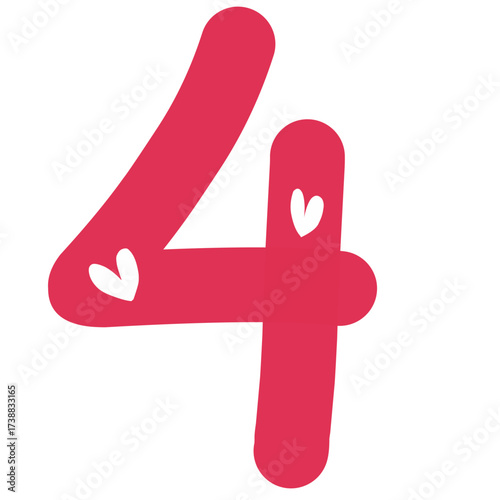 Red Numeric four