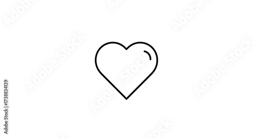 A minimalist line drawing of a heart shape, centered on a white background, symbolizing love and affection.