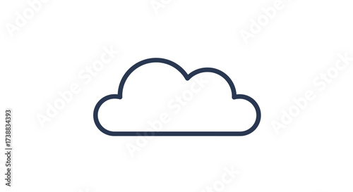 Simple outline illustration of a single cloud, rendered in a minimalist style, isolated on white.
