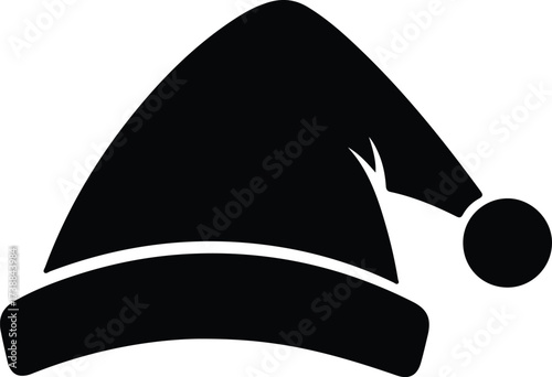 Vector silhouette of a festive Santa hat illustration