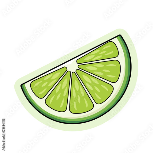 A vibrant lime wedge illustration.