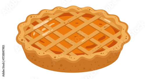 Delicious Pumpkin Pie with a Lattice Crust A Tasty Dessert Ready for Baking