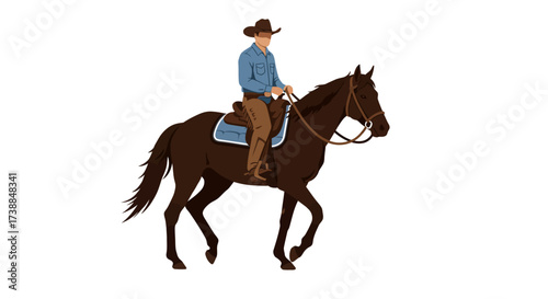 A Cowboy Rides His Horse, a Timeless Symbol of the American West