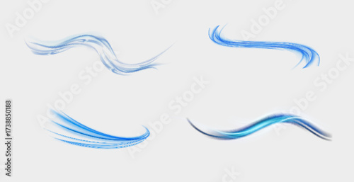 Air, wind effect isolated on transparent background. Airflow overlay fresh air for cleaning, cooling or changing the air. Wind Wave Effect.