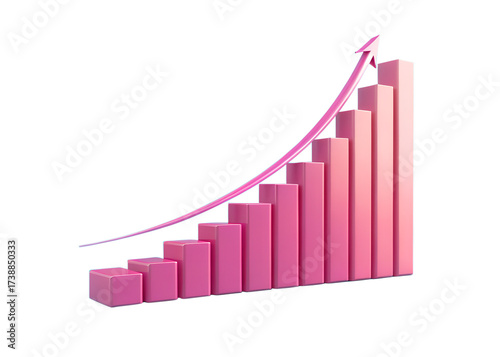 Pink bar chart showing upward trend isolated on transparent background Free Download Pink bar chart showing upward trend isolated on transparent background - GFXLoad