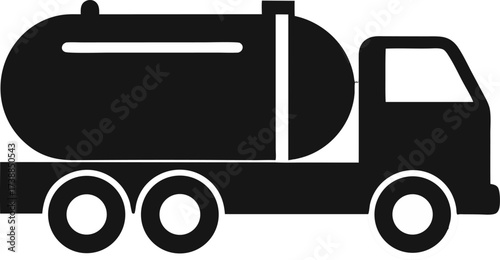 Tanker truck silhouette, tanker truck icon silhouette vector illustration