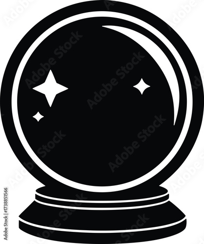 Crystal ball vector icon.