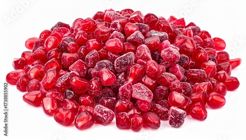 Heap of Diced Frozen Red Pomegranate Seeds