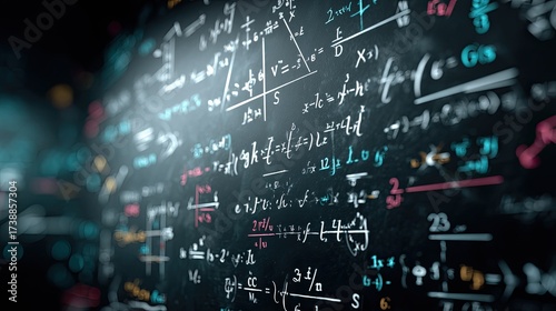 Innovative Learning Concept – Math Formulas on Computer Monitor