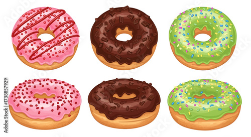 Colorful Donuts in Various Flavors.