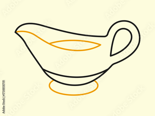 Gravy icon. Thanksgiving icon. Simple vector in modern thin line style. Vector illustration.
