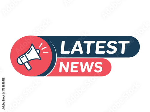 Loudspeaker announcing latest news with bold text and vibrant colors