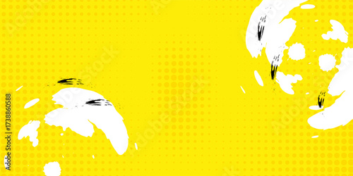 Blank comic cartoon pop art background with cloud and star illustration, comic art with yellow background design, comic book style