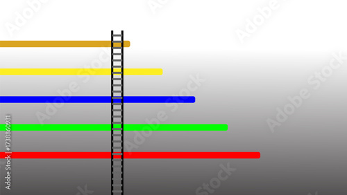 Abstract Ladder with Colorful Levels Symbolizing Success, Progress, and Achievement