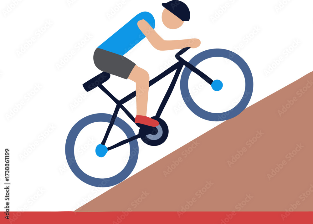 Obraz premium man riding a bicycle