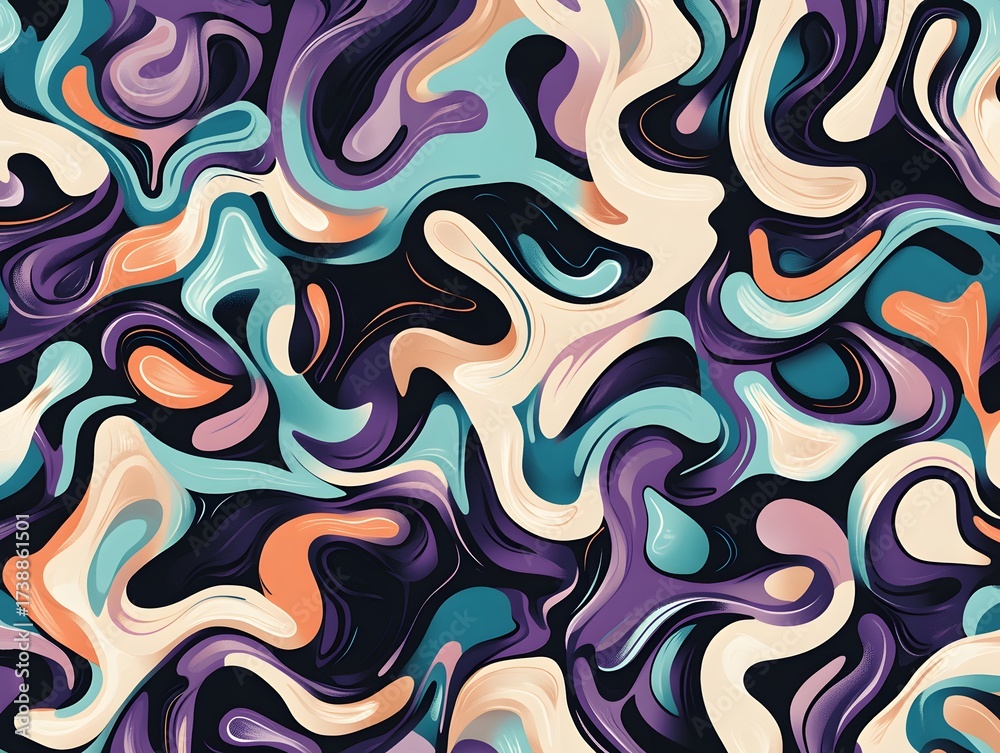 Fototapeta premium Abstract Swirling Liquid Paint Texture Background