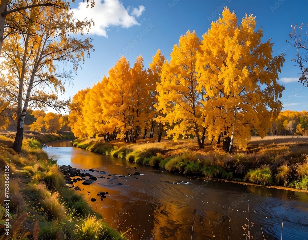 Fototapeta premium Autumn river scene