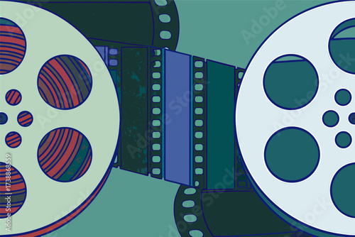 Abstract Cinematic Film Reels Graphic Design for Creative Projects