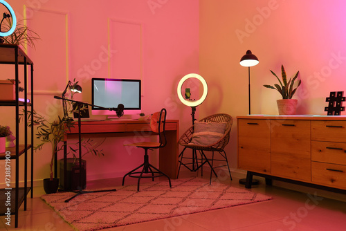 Interior of blogger's offic...
