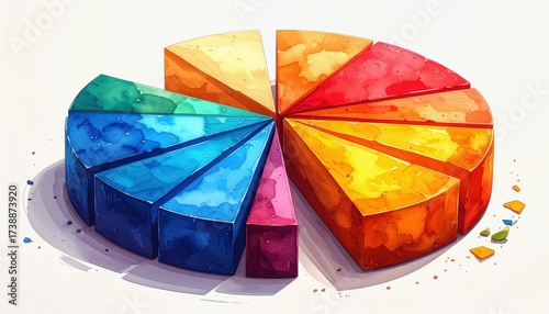 Informative pie chart illustration on a white background with clear segments and copy space for detailed text