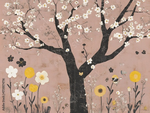 Elegant Blossom Tree Spring Garden Floral Art Print
