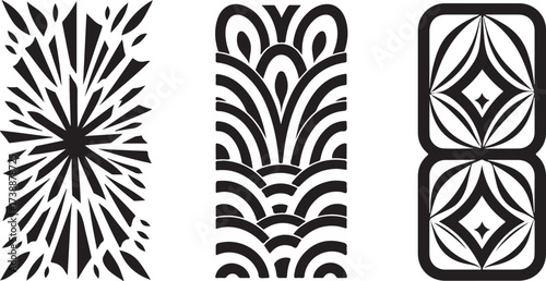 Black and white modern decorative pattern designs