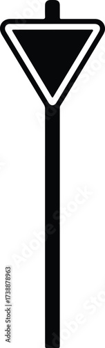 Vector silhouette yield sign road sign symbol illustration