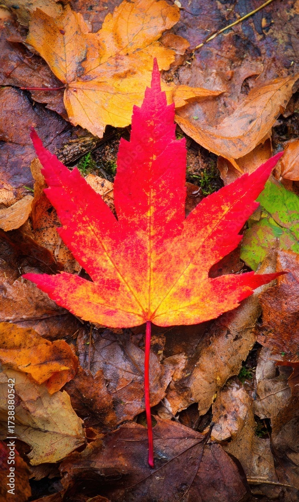 Obraz premium Authentic Autumn Fall Leaves Transformation Premium Seasonal Nature Content for Lifestyle Marketing and Social Media Campaigns Embracing Calm and Inspiration