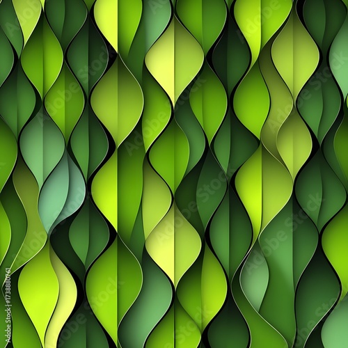 Abstract Green Wave Pattern Background Texture Design